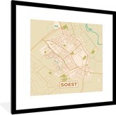 Fotolijst incl. Poster - Kaart - Soest - Vintage - 40x40 cm - Posterlijst