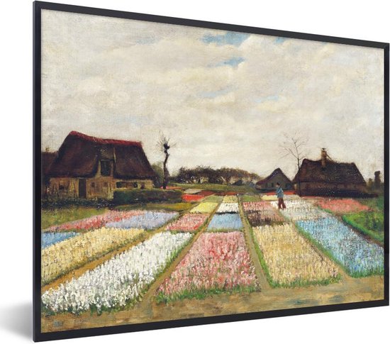 Fotolijst incl. Poster - Bollenvelden - Vincent van Gogh - 80x60 cm - Posterlijst