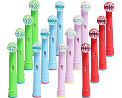 EB-10A Opzetborstels Voor Kids - 16 stuks - Vardaan Vervangende Opzetborstelkop Voor Kinderen - Voor Elektrische Tandenborstels - Opzetborstel Oral B - Junior - Zacht - Mondhygiëne - 16x