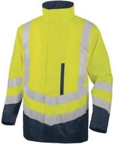 Delta Plus Hi-vis werkparka PU gecoat 4in1 - Fluor geel | Donkerblauw - M