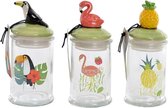Tin DKD Home Decor Keramisch Kristal Tropisch (3 pcs) (6 x 6 x 14 cm)