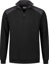 Santino Tokyo 2color Zip sweater (280g/m2) - Zwart | Grijs - 5XL