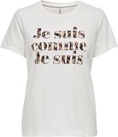 Only T-shirt Onlminna Life Reg S/s Box Top Jrs 15225850 Cloud Dancer/jesuis Dames Maat - XS