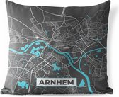 Sierkussen Buiten - Plattegrond - Arnhem - Grijs - Blauw - 60x60 cm - Weerbestendig - Stadskaart
