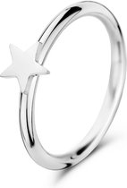 May Sparkle Happiness Dames Ring Staal - Zilverkleurig - 16.50 mm / maat 52