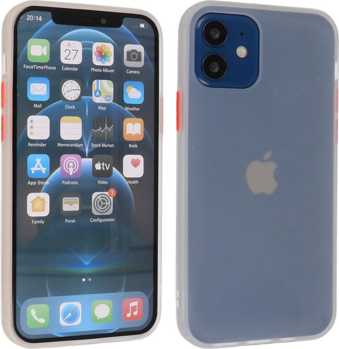 Hoesje Geschikt voor de iPhone 12 Mini - Hard Case Backcover Telefoonhoesje - Wit