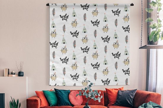 Tapisserie - Tapisserie - Hibou - Citation - Motif - 180x180 cm - Tapisserie