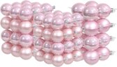 88x stuks roze glazen kerstballen 4, 6 en 8 cm mat/glans - Kerstversiering/kerstboomversiering