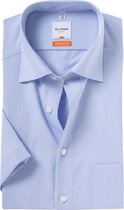 OLYMP Luxor modern fit overhemd - korte mouw - lichtblauw - Strijkvrij - Boordmaat: 41