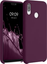 kwmobile telefoonhoesje geschikt voor Huawei P20 Lite - Hoesje met siliconen coating - Smartphone case in bordeaux-violet