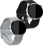 kwmobile 2x armband voor Huawei Watch 3 / Watch 3 Pro - Bandjes voor fitnesstracker in zwart / grijs