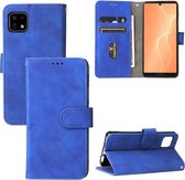 Voor Sharp Aquos Sense 6 Effen Kleur Huid Voelen Magnetische Gesp Horizontale Flip Kalf Textuur PU Lederen Case met Houder & Kaartsleuven & Portemonnee (Blauw)