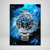 DEVICI Motiverende Wanddecoratie - Muurdecoratie - Rolex Submariner Blue - Canvas Wall Art Ingelijste Wanddecoratie Kantoor Ingelijste Kunstposters & Kunstprints