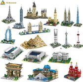 2000 stks - YZ Wereldberoemde Architectuur Gebouwen - Diamanten Blokken Speelgoed - (Hoogte 20-40 cm) - Sydney Opera House Het Louvre Museum Burj Khalifa Tower Kuala Lumpur Twins T