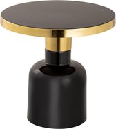 Sunfield bijzettafel rond | ø 45 | Hoogte 45 cm | Decoratieve tafel | Hippe Glam tafel metaal | Zwart Goud