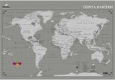 Gürbüz Kazınabilir Dünya Haritası 35 x 50 Cm