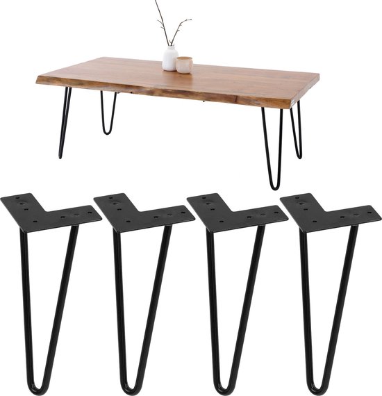 Belang Giraffe voorkomen ML-Design Set van 4 tafelpoten, 30 cm, zwart, gemaakt van metaal met  poedercoating | bol.com