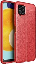 Litchi Texture TPU schokbestendig hoesje voor Samsung Galaxy M32 internationale versie (rood)