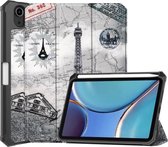 Gekleurde tekening Horizontale Flip TPU + PU-lederen tas met drie opvouwbare houder & slaap- / wekfunctie & pensleuf voor iPad mini 6 (Retro-toren)