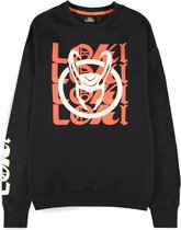 Marvel Loki Sweater/trui -L- Logo Text Zwart