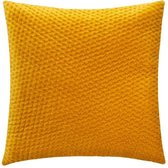 Sierkussen velvet vierkant geel 40 x 40 cm