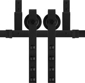 dubbel schuifdeursysteem Raskas zwart 300 cm (2x150 cm)