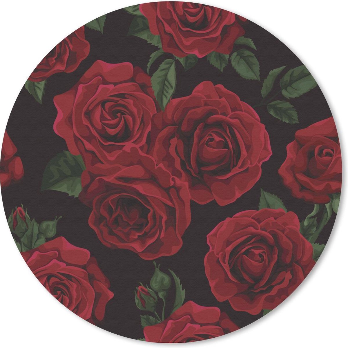 Muismat rond 30x30 cm - Mousepad Rozen - Rozenblaadjes - Rood - Ronde muismatten