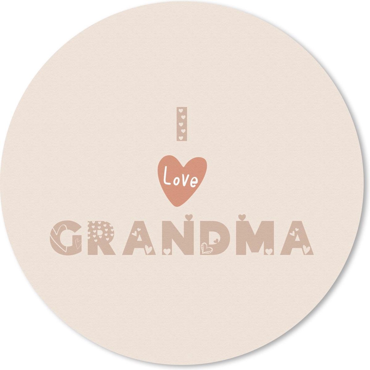 Muismat rond 30x30 cm - Mousepad Oma - Spreuken - I love grandma - Quotes - Ronde muismatten