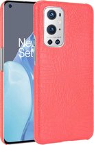OnePlus 9 Pro Hoesje - Mobigear - Croco Serie - Hard Kunststof Backcover - Rood - Hoesje Geschikt Voor OnePlus 9 Pro