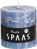 Cilinderkaars rustiek - Ø10 cm x 10 cm grijs blauw