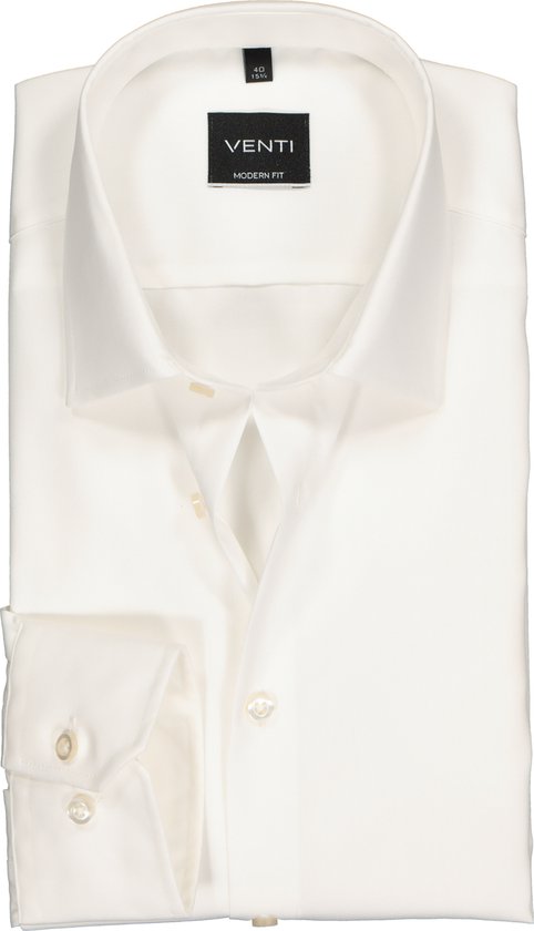 VENTI modern fit overhemd - beige - Strijkvrij - Boordmaat: