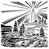 The Crafter's Workshop Stencil - 15,2x15,2cm - Lighthouse