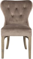 Eetkamerstoel Velvet velours taupe zilvernagel houten poten (r-000SP29388)