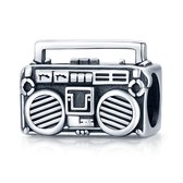 Zilveren bedel Retro radio