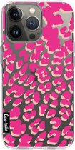 Casetastic Apple iPhone 13 Pro Hoesje - Softcover Hoesje met Design - Leopard Print Pink Print