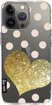Casetastic Apple iPhone 13 Pro Hoesje - Softcover Hoesje met Design - Glitter Heart Print