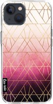Casetastic Apple iPhone 13 Hoesje - Softcover Hoesje met Design - Pink Ombre Triangles Print