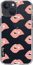 Casetastic Apple iPhone 13 mini Hoesje - Softcover Hoesje met Design - Lips everywhere Print