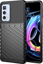 Motorola Edge 20 Pro Hoesje TPU Thunder Design Back Cover  Zwart