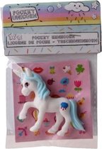 eenhoorn Pocket Unicorn meisjes 7 cm wit/wolkje 2-delig