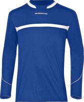 Masita | Sportshirt Heren & Dames Lange Mouwen - Vochtregulerend - 100% polyester Duurzaam - Brasil Lijn - ROYAL BLUE/WHIT - 128
