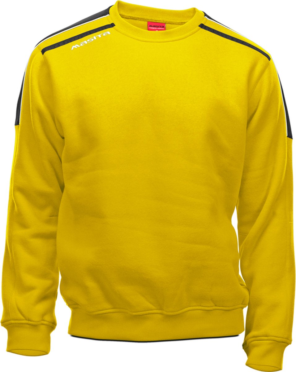 Masita | Striker Sweater - Ronde hals - Duurzaam Materiaal - geel/zwart - XXL