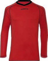 Masita | Sportshirt Heren Lange Mouw - Striker Voetbalshirt Fitness Shirt- Hardloopshirt Heren - Wedstrijdshirt - sneldrogend - RED/BLACK - 140