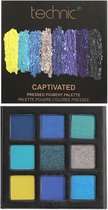 Mode en Make-up trends Herfs en Winter 2021 - Blauw Metallic en Matte Oogschaduw Pallette met 9 kleuren en Spiegel - Shine and Sparkle! EN GRATIS BLAUW GLITTER EYELINER!