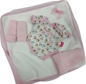 babypopkleding Andrea meisjes textiel/wol roze/wit