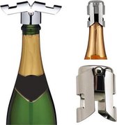 Luxe Champagnestopper set Wijn stopper Afdop set Zilver / 2 stuks / HaverCo