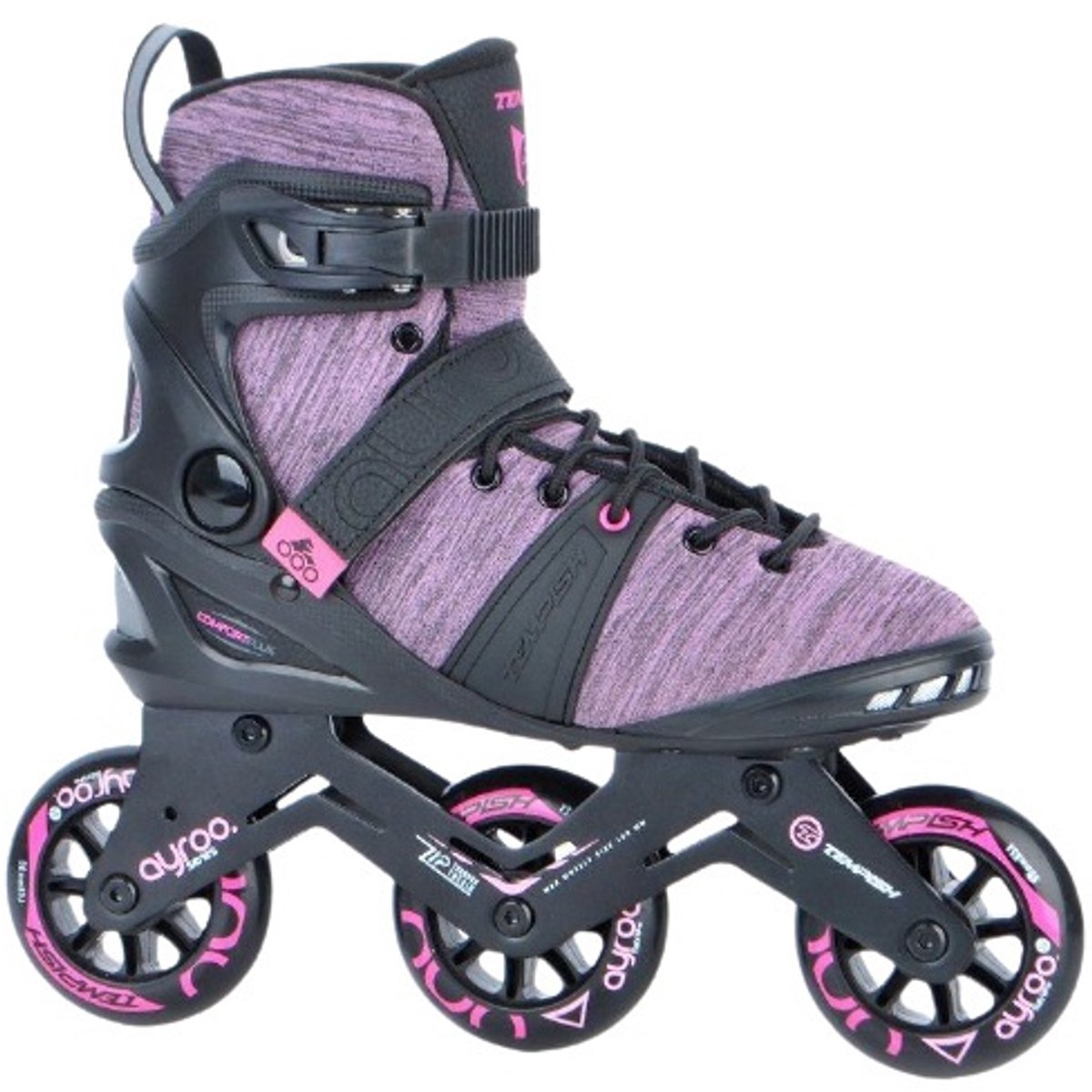 Tempish inline skates Ayroo 3x90 semi-softboot 85A paars mt 40