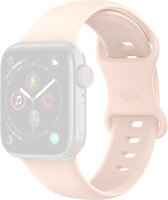 By Qubix Siliconen sportbandje - Zandroze - Maat: S-M - Geschikt voor Apple Watch 42 - 44 - 45 - Ultra - 49mm - Compatible Apple watch bandje -