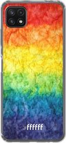 6F hoesje - geschikt voor Samsung Galaxy A22 5G -  Transparant TPU Case - Rainbow Veins #ffffff