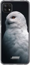 6F hoesje - geschikt voor Samsung Galaxy A22 5G -  Transparant TPU Case - Witte Uil #ffffff